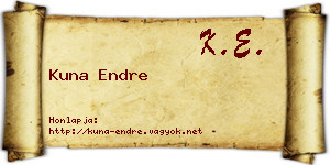 Kuna Endre névjegykártya